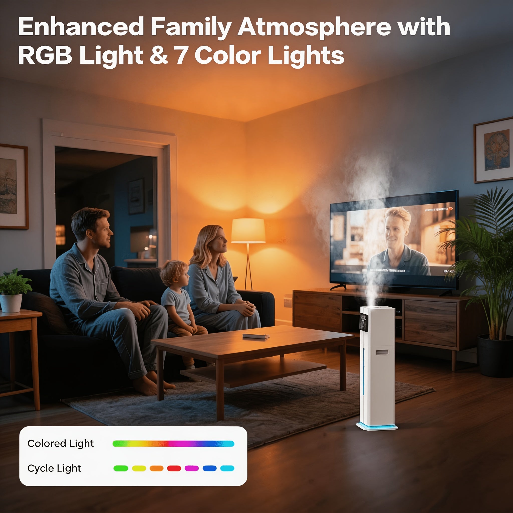 2.4Gal 9L Humidifiers for Large Rooms, Cool Mist Humidifiers for Up to 500ft², Top-Fill Diffuser with Ambient Light, 360° Nozzle, 4 Speed Settings, Remote Control, 60-Hour Runtime, 35dB Quiet Humidifier for Bedroom, Home, Office, and Plants