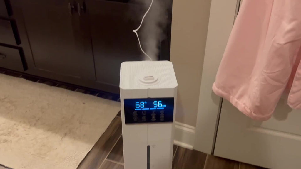2.4Gal 9L Humidifiers for Large Rooms, Cool Mist Humidifiers for Up to 500ft², Top-Fill Diffuser with Ambient Light, 360° Nozzle, 4 Speed Settings, Remote Control, 60-Hour Runtime, 35dB Quiet Humidifier for Bedroom, Home, Office, and Plants