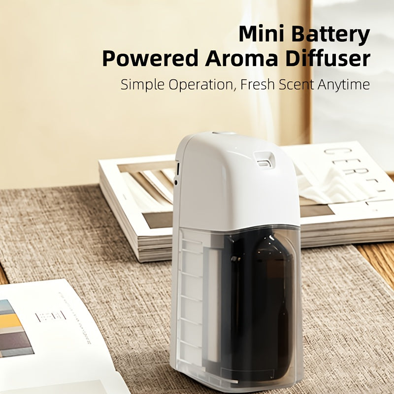 Waterless Essential Oil Diffuser, Battery Operated Scent Machine for Odor Elimination, Wall Mounted Aroma Nebulizer for Bathroom & Smoke, Quiet, 1500 Sq.Ft, 6.76oz Essential Oil Nebulizer for Bedroom & Office, Type-C\u002FBattery
