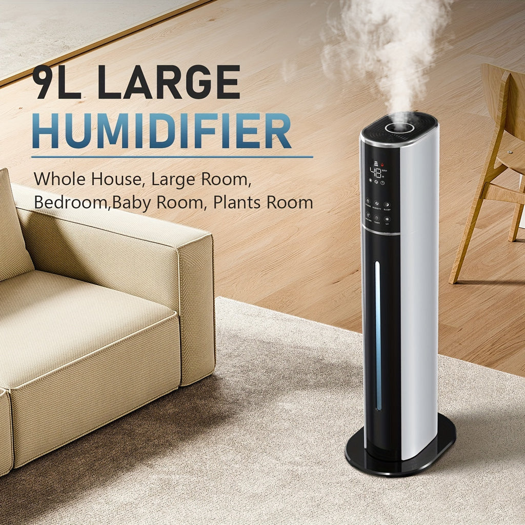 KELOPA 2.38gal Soundwave Technology Cool Mist Humidifier | Top Fill | Smart Humidity Control | Sleep Mode | Ideal for Home, Large Rooms, Bedrooms, Offices, And Plants | Covers 600ft²+