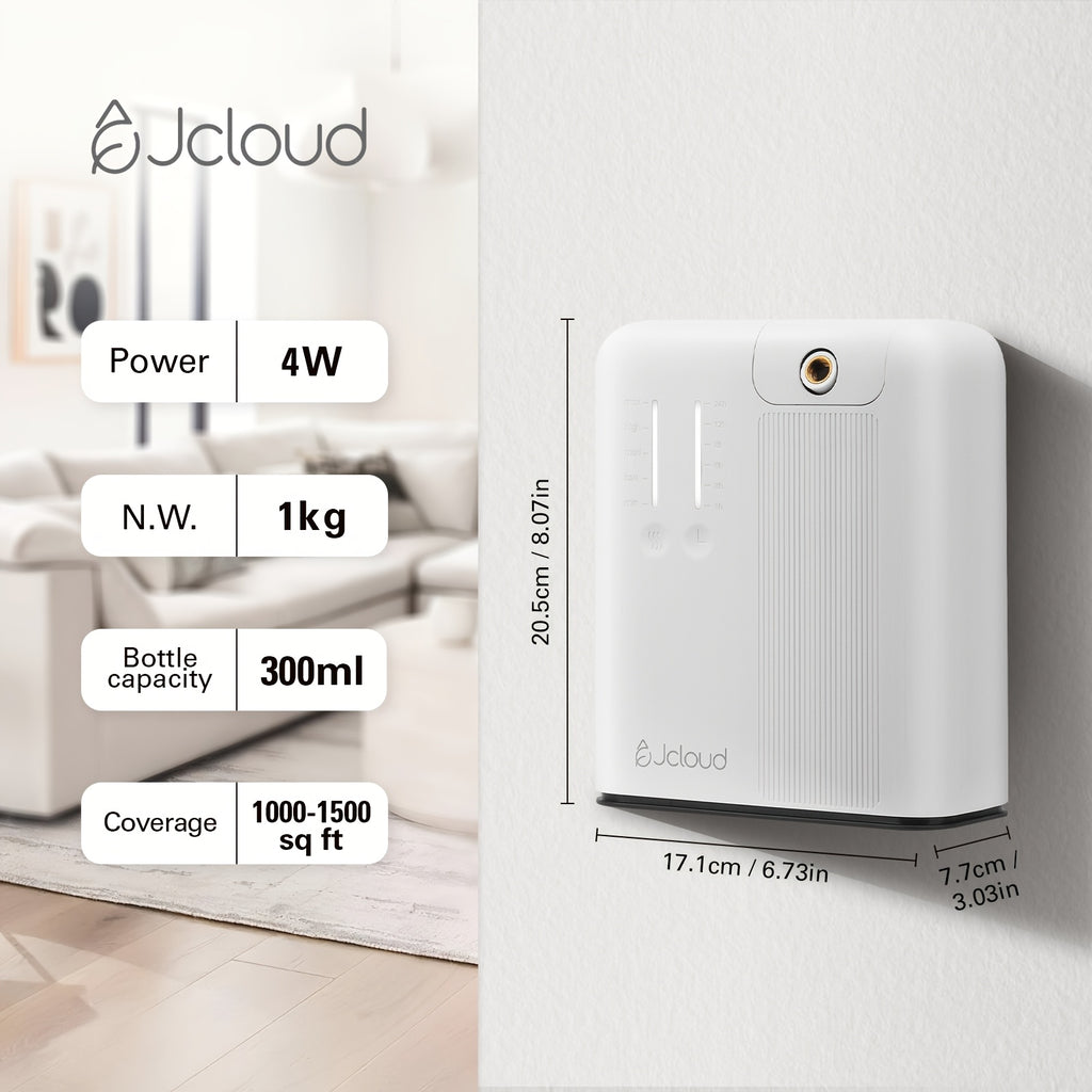 JCLOUD AROMA 2025 Enhanced Smart Scent Air Device for Home, Office, And Hotel - Waterless Cold Air Diffuser Suitable for Areas Up to 1500 Sq Ft, Essential Oil Diffuser, White (Aroma Oil Not Provided)