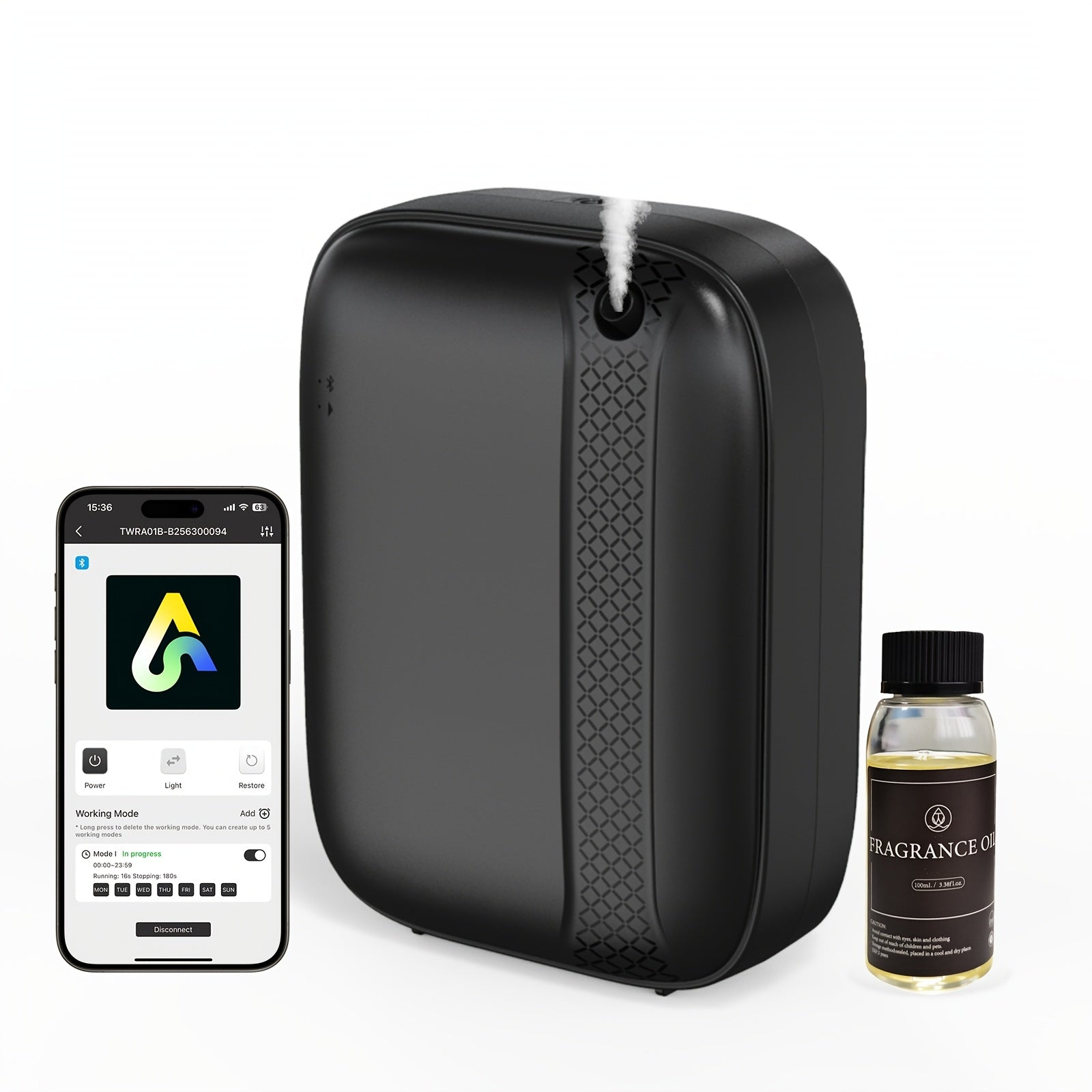 Anhydrous Essential Oil Diffuser, Covering An Area Of Up To 2500 Square Feet, With A Capacity Of 13.5 Ounces, A Room Odor Diffuser With Application And Button Control, Suitable For Aromatherapy Humidifiers In Homes, Offices, And Hotels