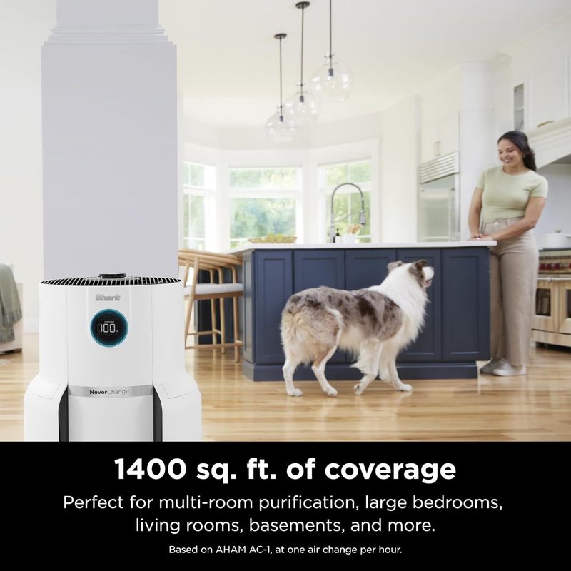 Shark R-HP302-SD Never Change Air Purifier, 1400 sq. ft., Odor Neutralizer Technology, White - Certified Refurbished Scratch and Dent