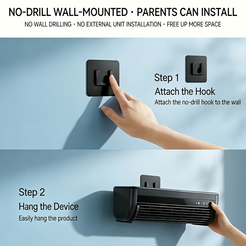 Cooling Gadget Portable Turbo Ice Mist Humidifying Fan, Triple Cooling Power, Combining Turbo Airflow And Ice Mist Spray, Perfect for Outdoor Camping, Car Cooling, And Office - Features Both Wall-mounted And Desktop Designs(with Remote Control)