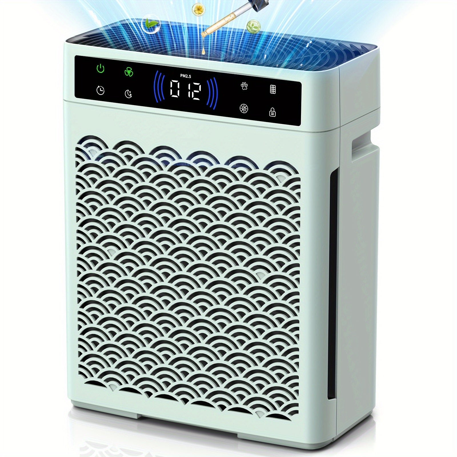 Air Purifier for Home Large Room with Activated Carbon & True HEPA Air Filters Up to 99.97% Of Dust Smoke Smell Hair, Air Purifier, Air Cleaner Office, Dorm Room, Bedroom TDBYWAE