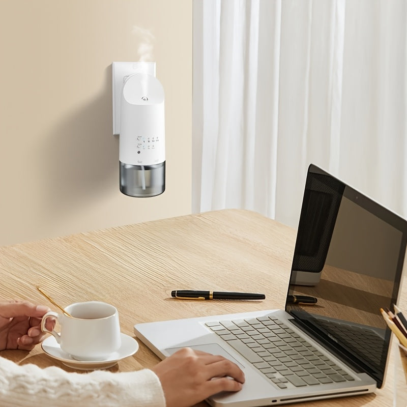 Plug-In Waterless Essential Oil Diffuser - 500 Sq.Ft Coverage, Range Nano Mist Technology -5.41oz, Auto Day\u002FNight Modes, Aromatherapy Diffuser for Large Room, Spa, Office, Kid\u002FPet Safe - White