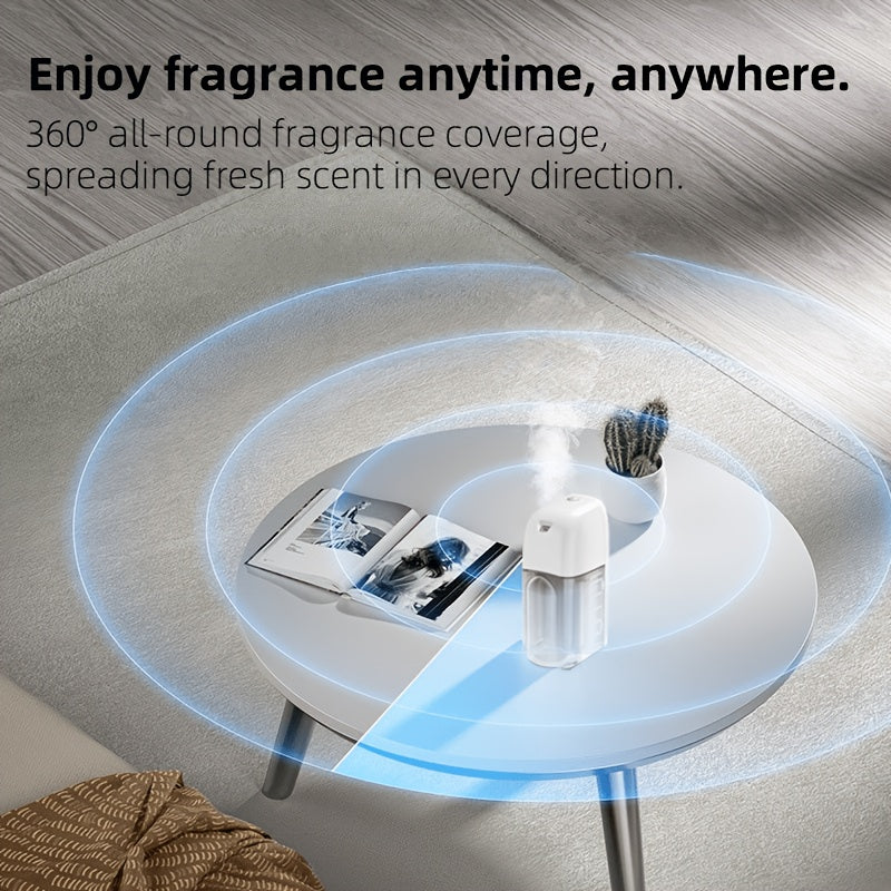 Waterless Essential Oil Diffuser, Battery Operated Scent Machine for Odor Elimination, Wall Mounted Aroma Nebulizer for Bathroom & Smoke, Quiet, 1500 Sq.Ft, 6.76oz Essential Oil Nebulizer for Bedroom & Office, Type-C\u002FBattery