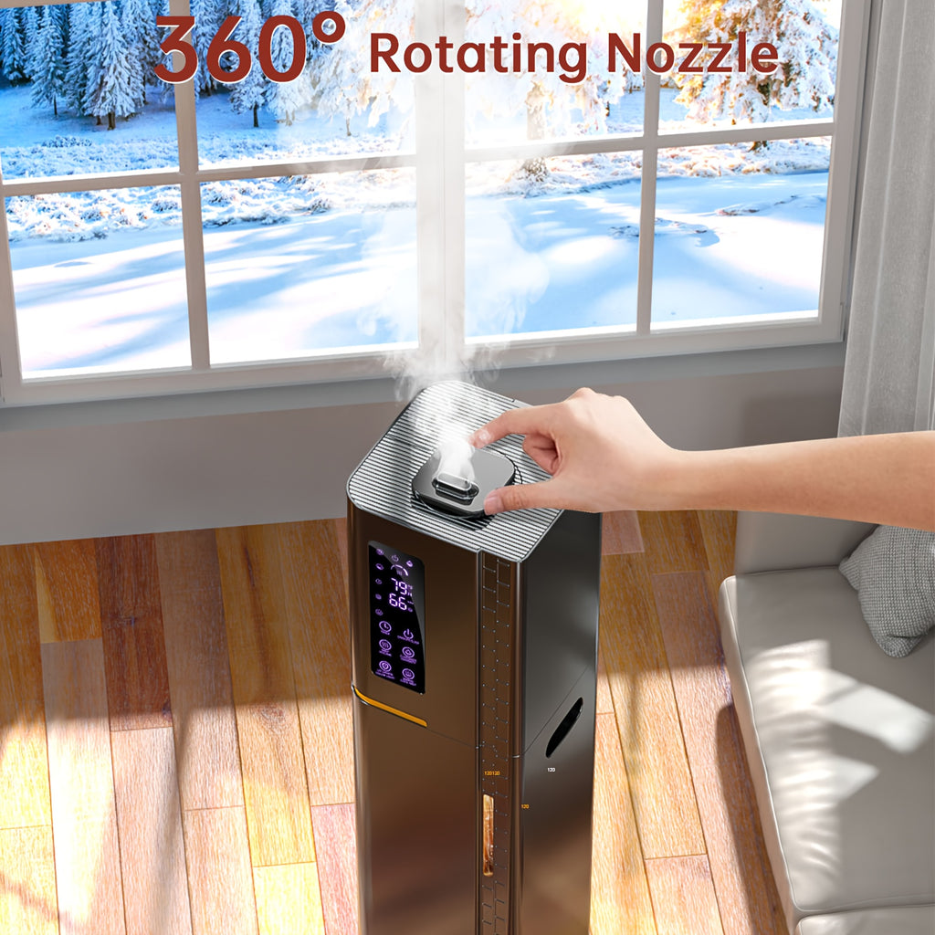 2.64 Gallon Humidifier for Bedroom & Large Rooms, Warm & Cool Mist for Up to 500 Sq Ft, Top Fill Diffuser with Ambient Light, 3 Mist Modes, 24-Hour Timer, 35dB Quiet Operation for Home, Office & Plants