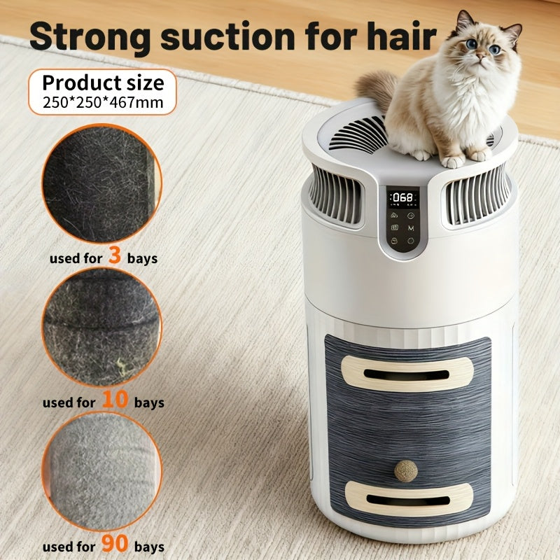 Smart Pet Air Filter, Removes Hair, Dander & Odor Elimination, 360° HEPA Intake, 3 Turbo Hair Inlets 3-In-1 Cat Scratcher, Rest Platform, Auto Mode, Remote Control, Pet Lock, Ultra Quiet 25Db, Perfect Gifts