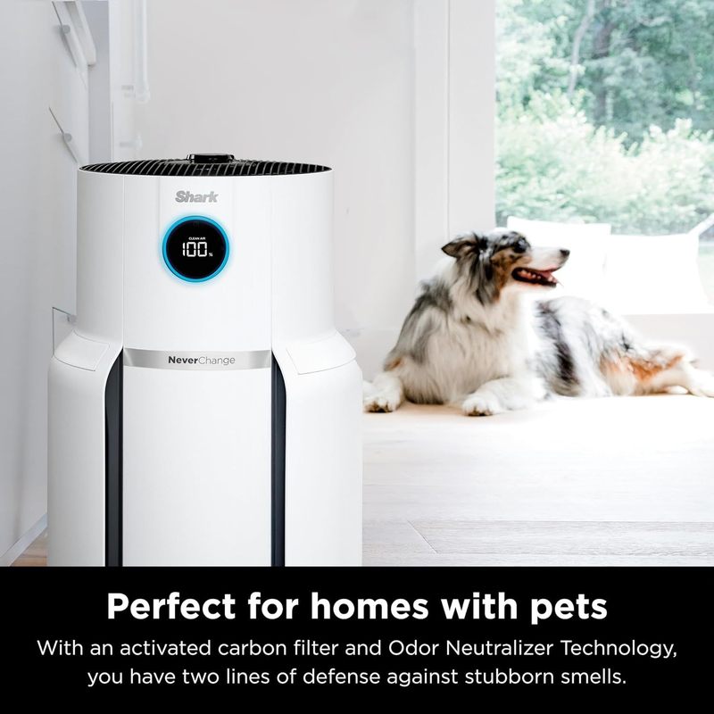 Shark R-HP302 NeverChange Air Purifier MAX 1400 sq.ft. 5-Year Filter Life Odor Neutralizer, White - Certified Refurbished