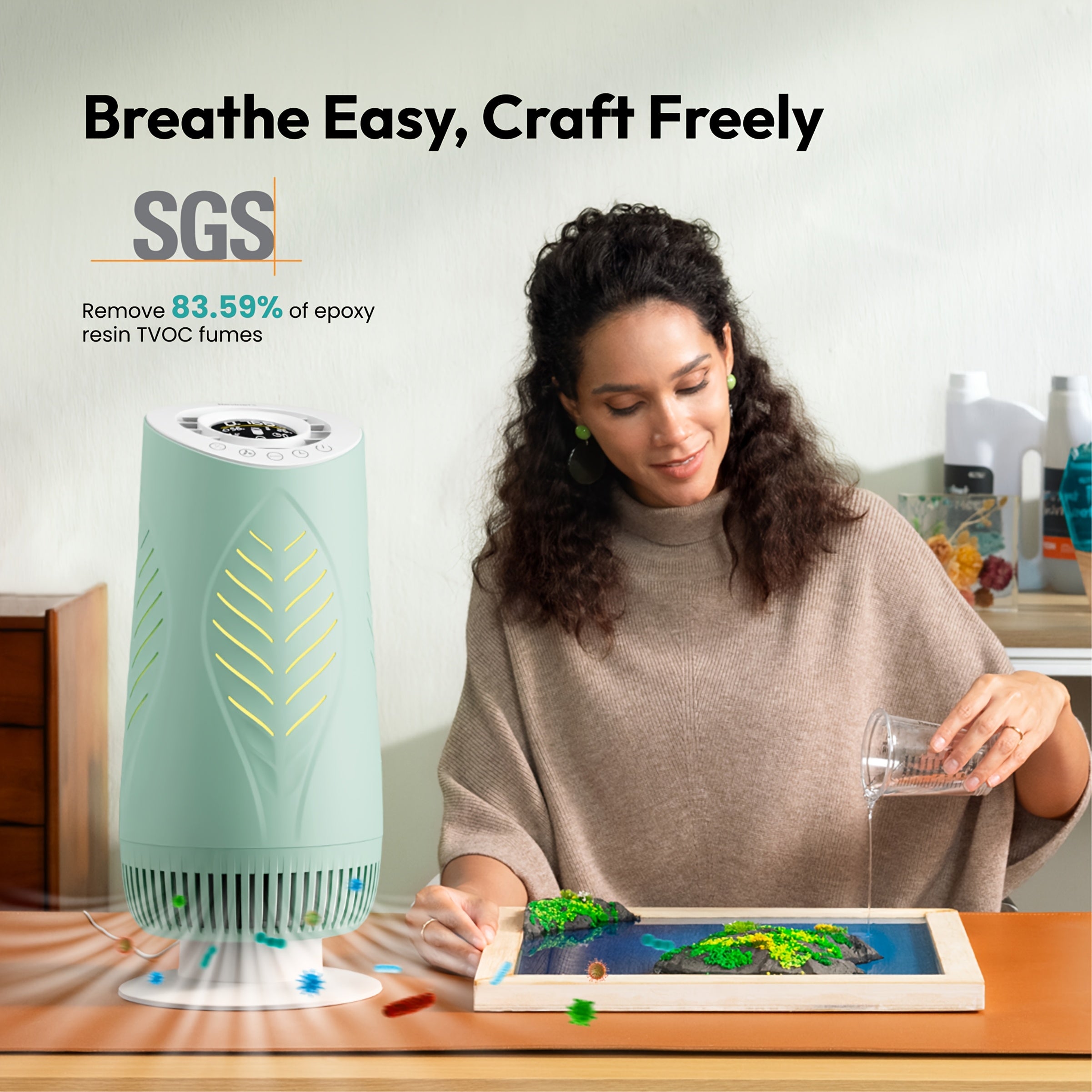 Resiners Purair Epoxy Resin Air Purifier with H13 HEPA Filter, SGS Certified, for Resin Molding & Casting, Epoxy Resin Tools Accessories