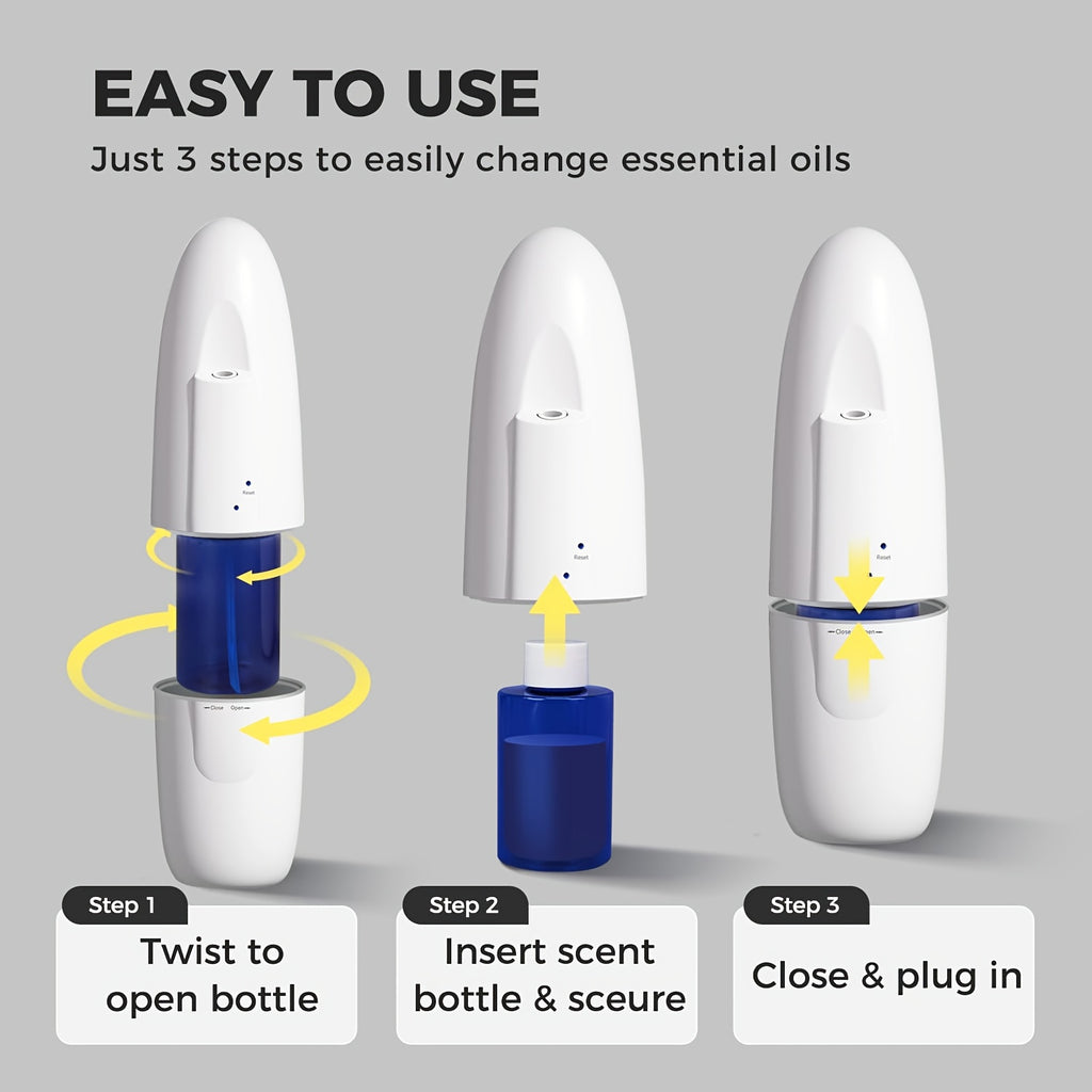 Waterless Essential Oil Diffuser - Scent Diffuser, Plug-in Portable, Oil Diffuser Large Room, Diffuser - Wall Professional Oil Diffuser With 6.76oz Fragrance Oils Optional