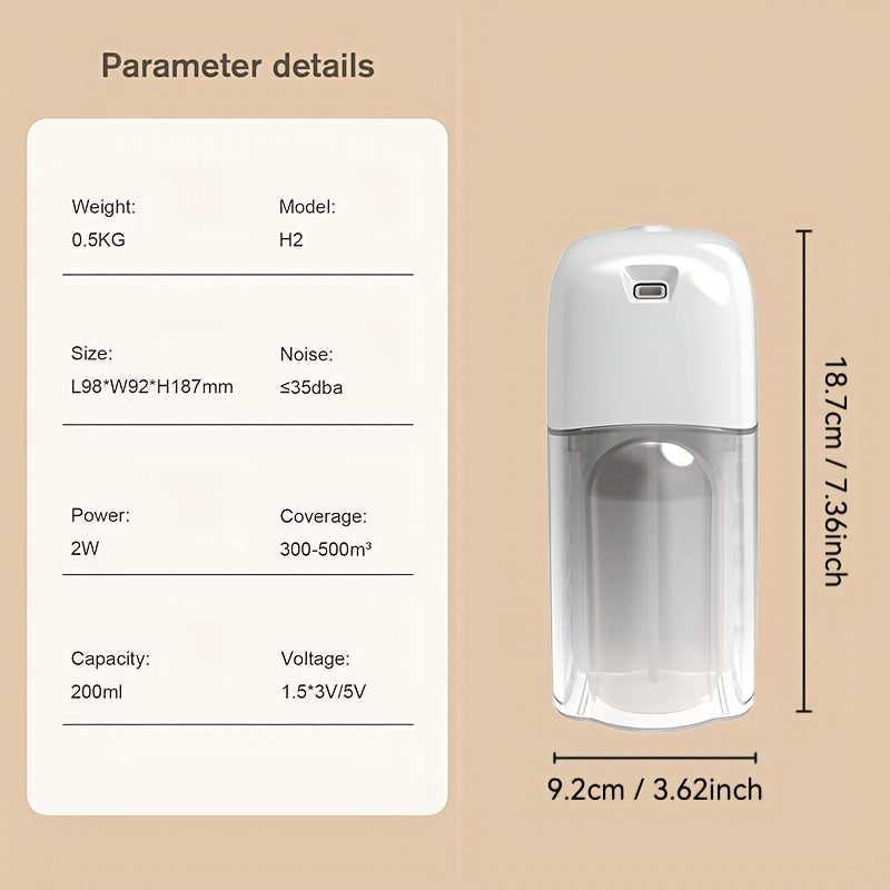 Waterless Essential Oil Diffuser, Battery Operated Scent Machine for Odor Elimination, Wall Mounted Aroma Nebulizer for Bathroom & Smoke, Quiet, 1500 Sq.Ft, 6.76oz Essential Oil Nebulizer for Bedroom & Office, Type-C\u002FBattery