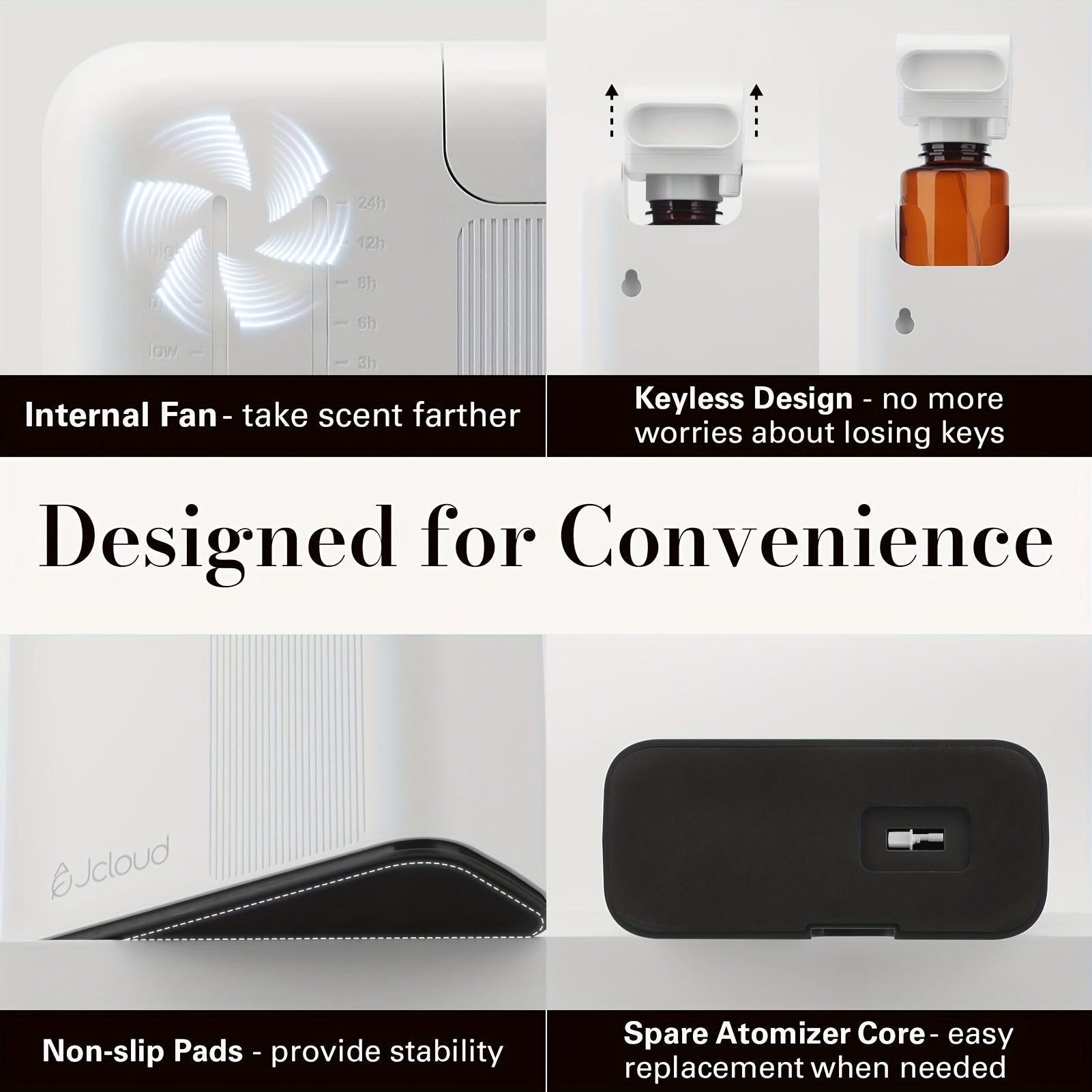 JCLOUD AROMA 2025 Enhanced Smart Scent Air Device for Home, Office, And Hotel - Waterless Cold Air Diffuser Suitable for Areas Up to 1500 Sq Ft, Essential Oil Diffuser, White (Aroma Oil Not Provided)
