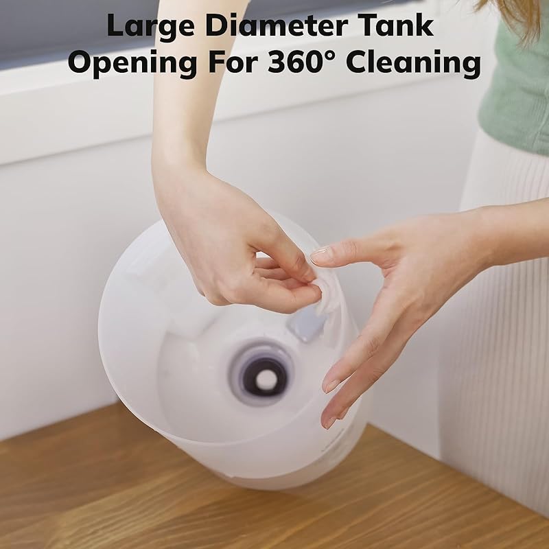 Humidifiers for Bedroom Large Room, Top Fill 2. 1.32gal Soundwave Technology Cool Mist Humidifiers for Baby Nursery and Plants, Up to 24 Hours, 24dB Quiet, Night Light, Auto Shut Off, Easy Clean Humidifier(ONLY Premium Version- Knob with Light)