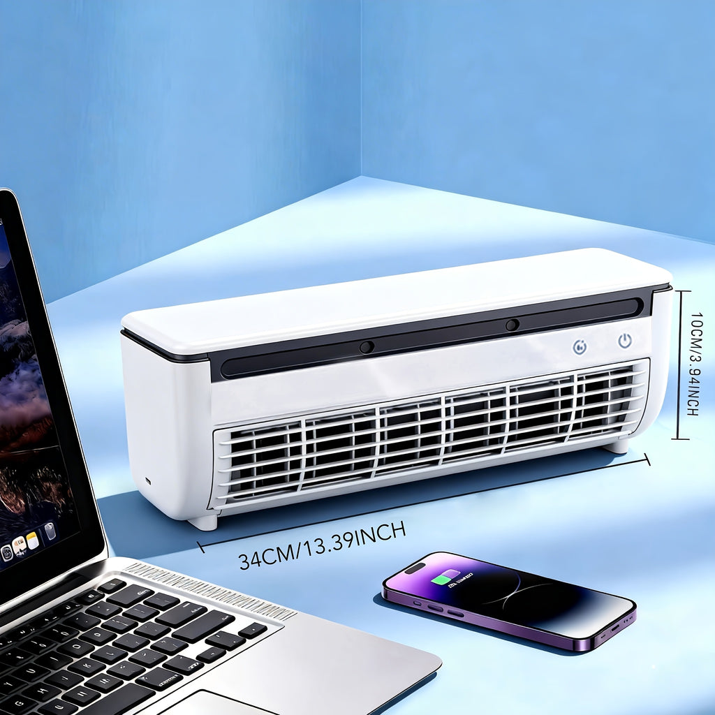 Cooling Gadget Portable Turbo Ice Mist Humidifying Fan, Triple Cooling Power, Combining Turbo Airflow And Ice Mist Spray, Perfect for Outdoor Camping, Car Cooling, And Office - Features Both Wall-mounted And Desktop Designs(with Remote Control)