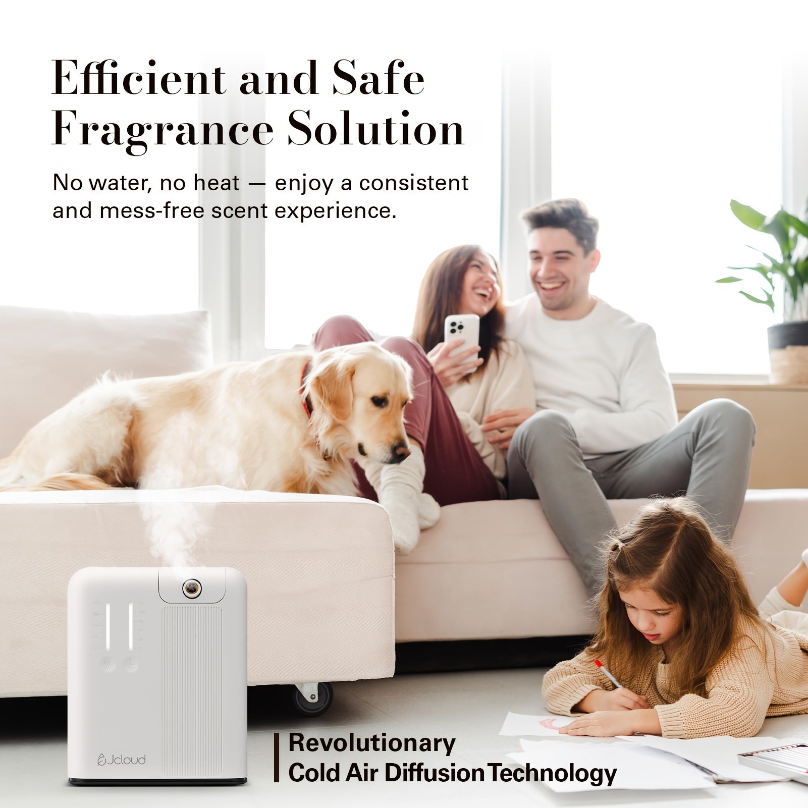 JCLOUD AROMA 2025 Enhanced Smart Scent Air Device for Home, Office, And Hotel - Waterless Cold Air Diffuser Suitable for Areas Up to 1500 Sq Ft, Essential Oil Diffuser, White (Aroma Oil Not Provided)