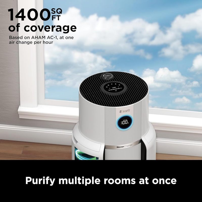 Shark R-HP302-SD Never Change Air Purifier, 1400 sq. ft., Odor Neutralizer Technology, White - Certified Refurbished Scratch and Dent